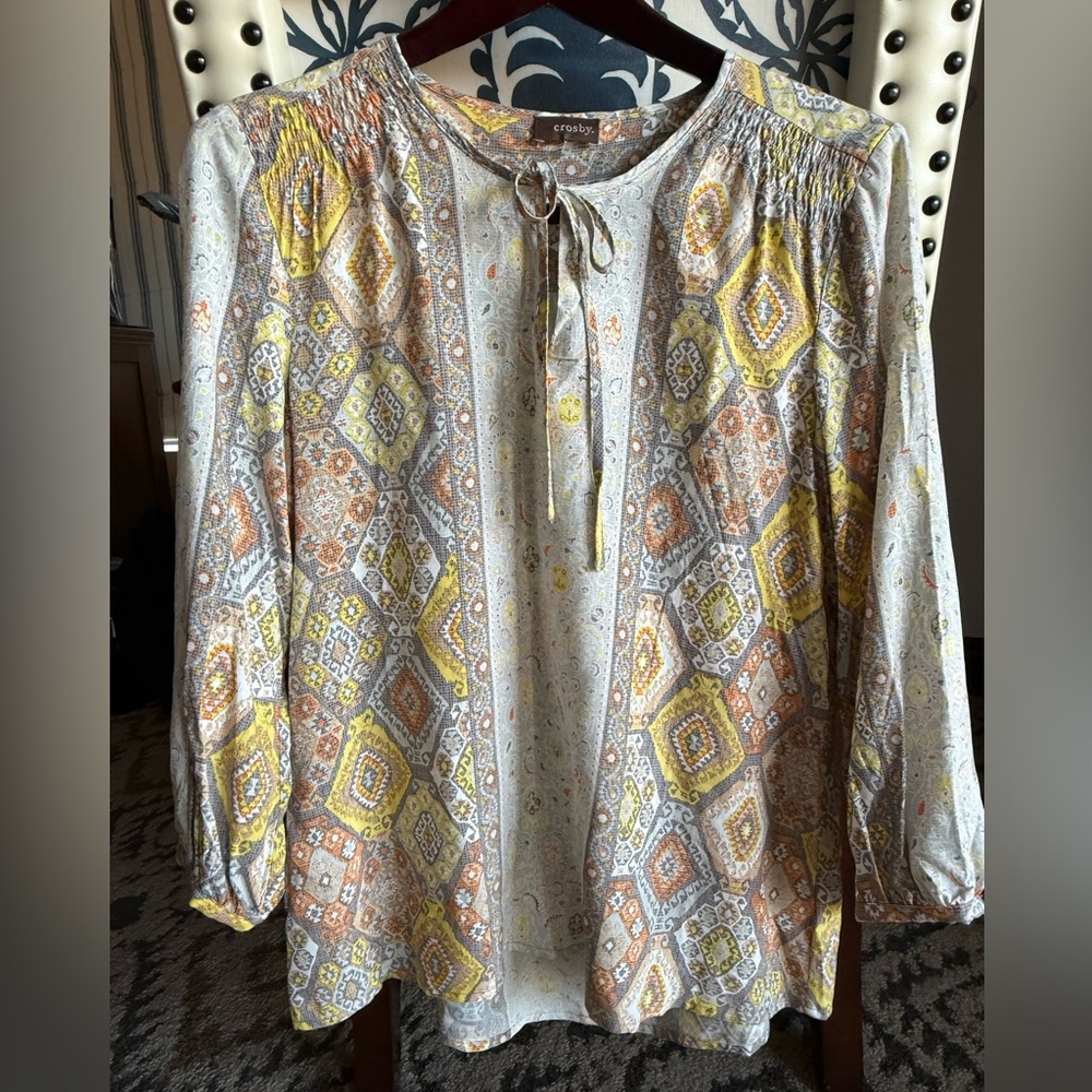 CROSBY Boho Peasant Blouse - Size Medium